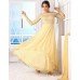 Cream WEDDING WEAR GEORGETTE & NET LONG ANARKALI SUIT