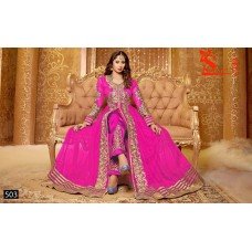 PINK BEAUTIFUL FLOOR LENGTH DESIGNER WEAR DRESS