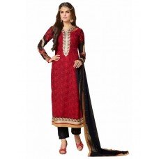 Gorgeous Red and Black Pant Kameez Suit