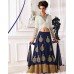 White and Blue WEDDING WEAR GEORGETTE & NET LONG ANARKALI SUIT