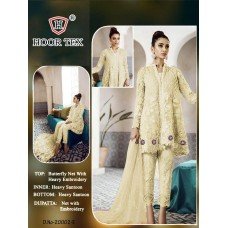 Yellow Embroidered Frock Indian Party Evening Salwar Suit