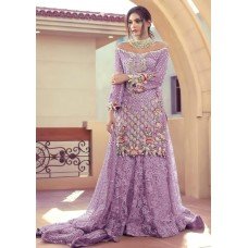 Purple Net Party Dress Festive Palazzo Suit