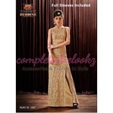 5087 Stunning Gold Anushka Sharma Bombay velvet Party Wear Dress