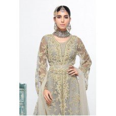 SILVER GREY HEROINE INDIAN WEDDING SALWAR SUIT