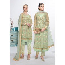 LIME GREEN HEROINE INDIAN WEDDING JACKET STYLE SALWAR SUIT