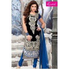 Black and Blue BREATHTAKING RIVAA DESIGNER VELVET DRESS 