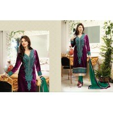 Purple BREATHTAKING RIVAA DESIGNER VELVET DRESS 