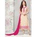 Gold with Pink Beautiful Statuesque Party Wear Georgette Churidar Shalwar Suit 