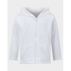 White Stylish Girls Fleece Jacket