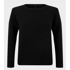 Black Mens Slim Fit Ribbed Jumper