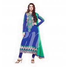 Blue AAFREEN PARTY WEAR GEORGETTE CHURIDAR SHALWAR SUIT 