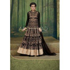 3004-B BLACK AASHIRWAD DIA MIRZA HEAVY EMBROIDERED WEEDING WEAR SUIT