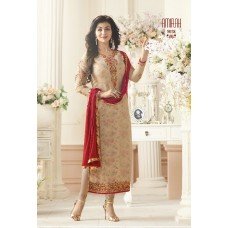 BEIGE AYESHA TAKIA BOLLYWOOD INDIAN CHURIDAAR SUIT