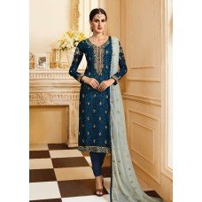 TEAL INDIAN DESIGNER WEDDING SALWAR SUIT