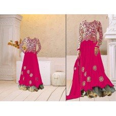 Pink Stunning Georgette Floor Length Anarkali Dress 