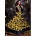 3028 Yellow and Black Gorgeous Asin Printed Georgette Anarkali Style Suit 