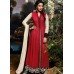 3034 Samba Red and White Gorgeous Asin Printed Georgette Anarkali Style Suit 