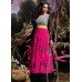 3035 Pink and Black Gorgeous Asin Printed Georgette Anarkali Style Suit 