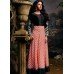 3036 Red and Black Gorgeous Asin Printed Georgette Anarkali Style Suit 