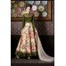 4706 GREEN AND BEIGE CHENAB DESIGNER EMBROIDERED FLORAL ANARKALI SUIT