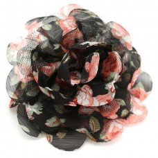 Black Floral Chiffon Layered Hair Fascinator