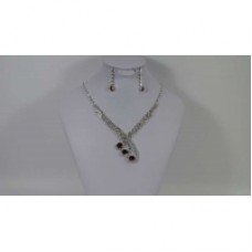 Dark Amber Diamante Necklace