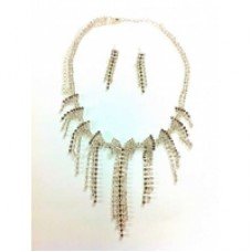 Bow Tassel Brown Crystal Necklace