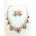 Red Lotus Heart Diamante Necklace