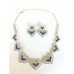 Lotus Hearts Royal Blue Diamante Necklace