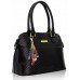 Black Twin Handled Tote With Charm