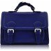 Classic Navy Buckle Detail Fashion Satchel