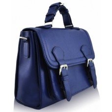 Classic Navy Buckle Detail Fashion Satchel