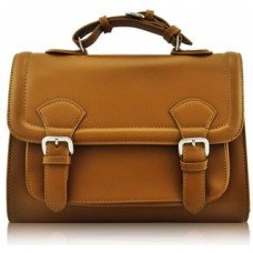 Classic Brown Buckle Detail Fashion Satchel