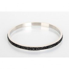 Black Crystal Shamballa Bangle