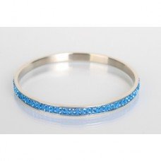 Blue Crystal Shamballa Bangle 