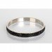 Black Crystal Shamballa Bangle