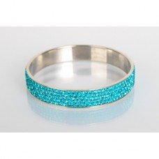 Light Blue Crystal Shamballa Bangle