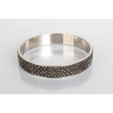 Grey Crystal Shamballa Bangle