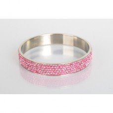 Pink Crystal Shamballa Bangle