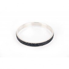 Black Crystal Shamballa Bangle