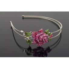 Pink Crystal Flower Head Band