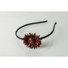 Brown Sunflower Crystal Head Band