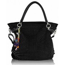 Black Diamante Tote Shoulder Handbag