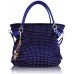 Blue Diamante Tote Shoulder Handbag