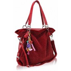 Red Diamante Tote Shoulder Handbag