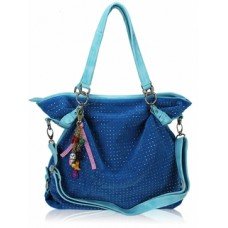 Teal Diamante Tote Shoulder Handbag