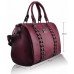 Red Stunning Skull Studded Barrel Bag With Long Strap