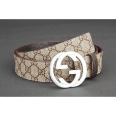 Brown Gucci Leather Trim Belt