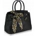 Cute Black Fashion Scarf Tote Handbag in Six Different Colours