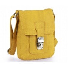 Cute Leather look mini satchel in yellow colour